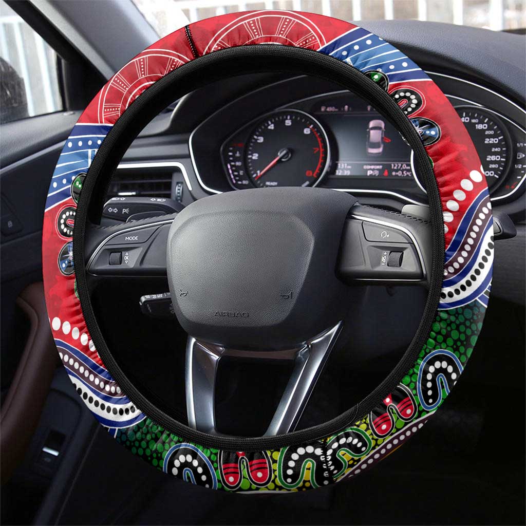 NAIDOC Week 2024 Essendon Bombers Steering Wheel Cover Australia Aboriginal Dot Painting