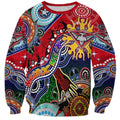 Custom NAIDOC Week 2024 Essendon Bombers Sweatshirt Australia Aboriginal Dot Painting