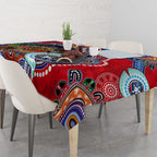 Custom NAIDOC Week 2024 Essendon Bombers Tablecloth Australia Aboriginal Dot Painting