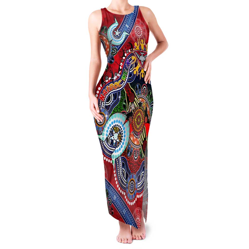 Custom NAIDOC Week 2024 Essendon Bombers Tank Maxi Dress Australia Aboriginal Dot Painting