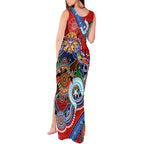 Custom NAIDOC Week 2024 Essendon Bombers Tank Maxi Dress Australia Aboriginal Dot Painting