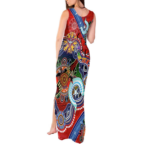 Custom NAIDOC Week 2024 Essendon Bombers Tank Maxi Dress Australia Aboriginal Dot Painting