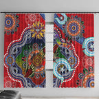 Custom NAIDOC Week 2024 Essendon Bombers Window Curtain Australia Aboriginal Dot Painting