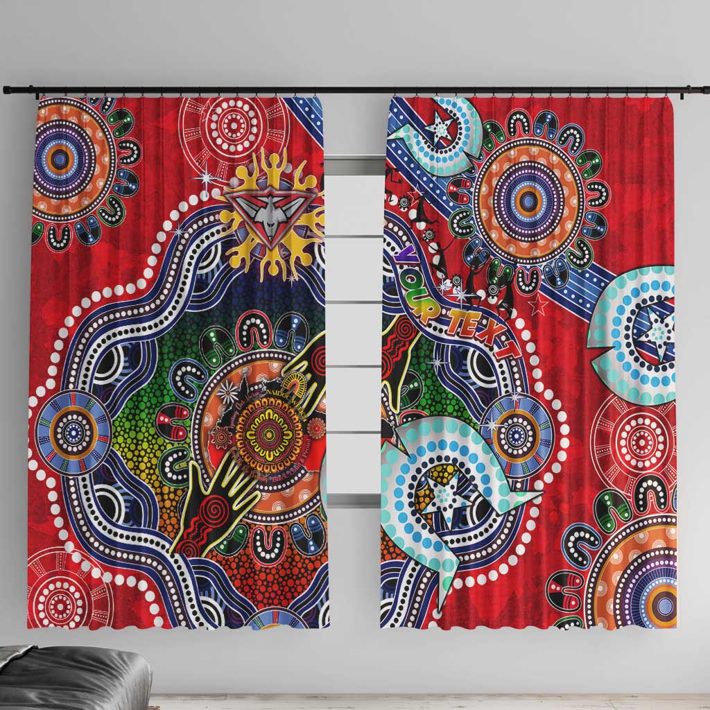 Custom NAIDOC Week 2024 Essendon Bombers Window Curtain Australia Aboriginal Dot Painting