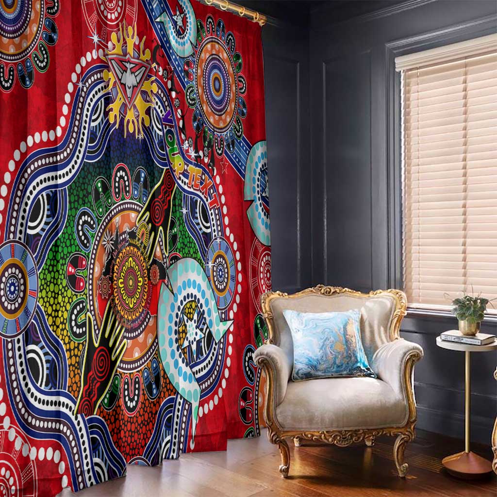 Custom NAIDOC Week 2024 Essendon Bombers Window Curtain Australia Aboriginal Dot Painting