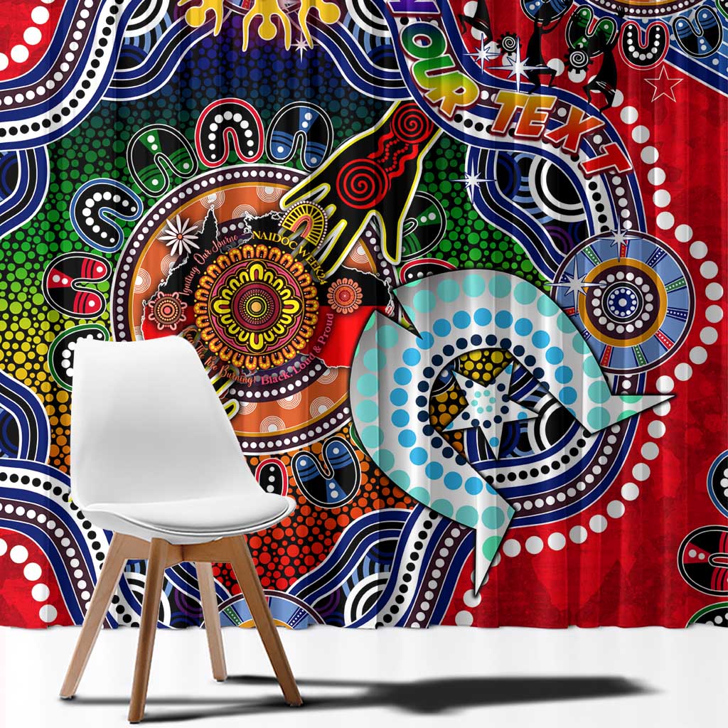 Custom NAIDOC Week 2024 Essendon Bombers Window Curtain Australia Aboriginal Dot Painting