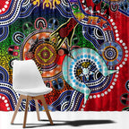 Custom NAIDOC Week 2024 Essendon Bombers Window Curtain Australia Aboriginal Dot Painting