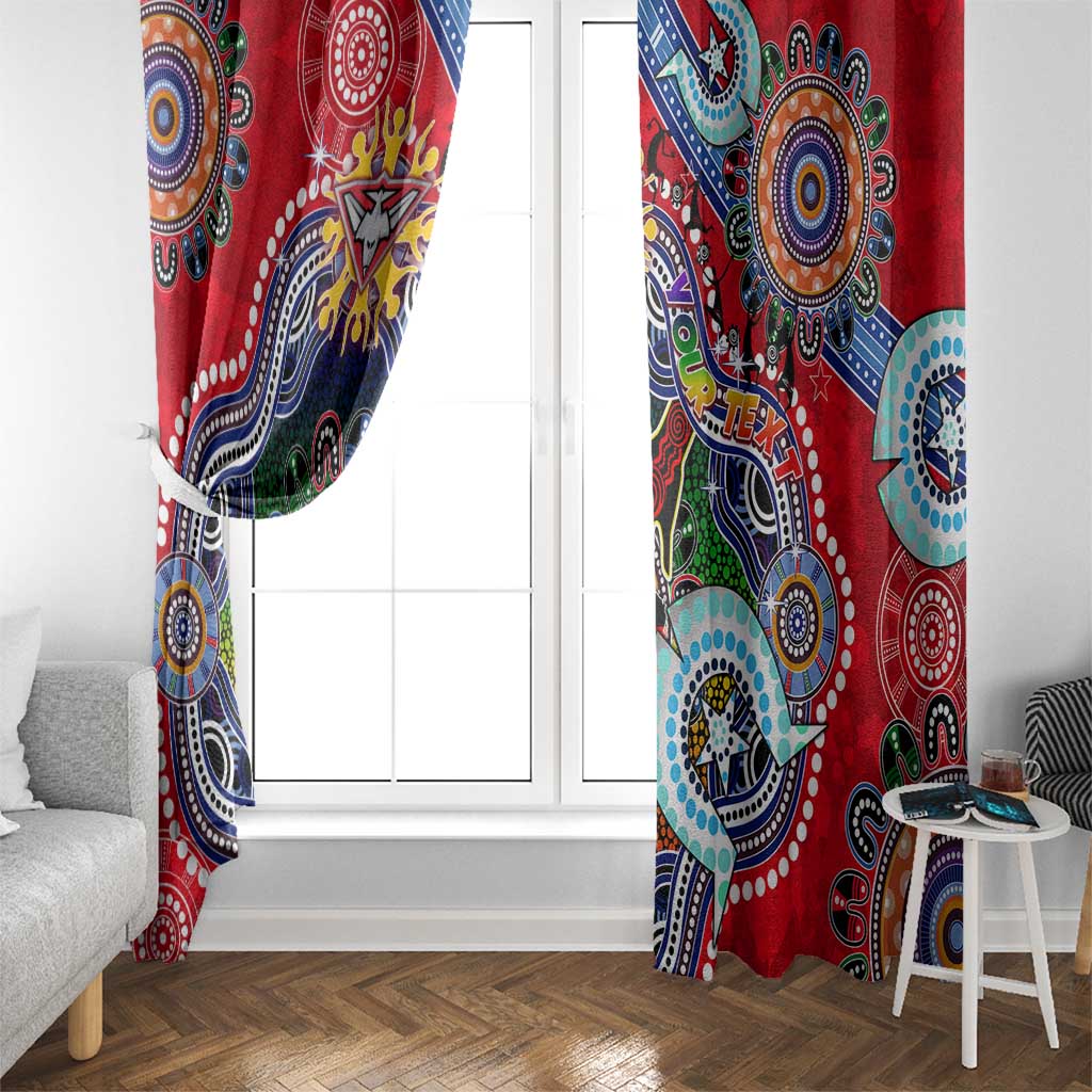 Custom NAIDOC Week 2024 Essendon Bombers Window Curtain Australia Aboriginal Dot Painting
