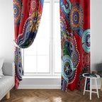 Custom NAIDOC Week 2024 Essendon Bombers Window Curtain Australia Aboriginal Dot Painting