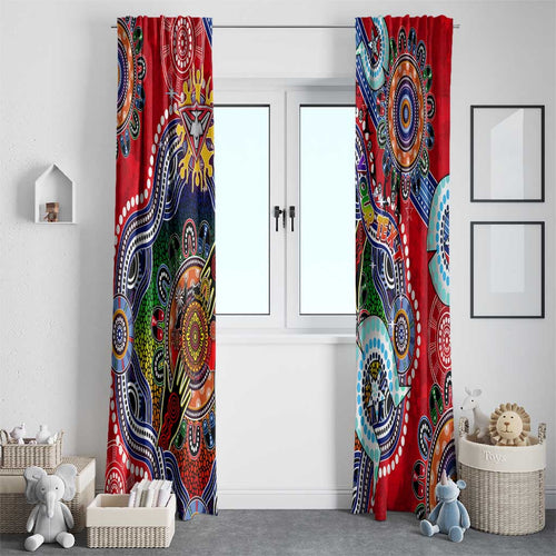 Custom NAIDOC Week 2024 Essendon Bombers Window Curtain Australia Aboriginal Dot Painting