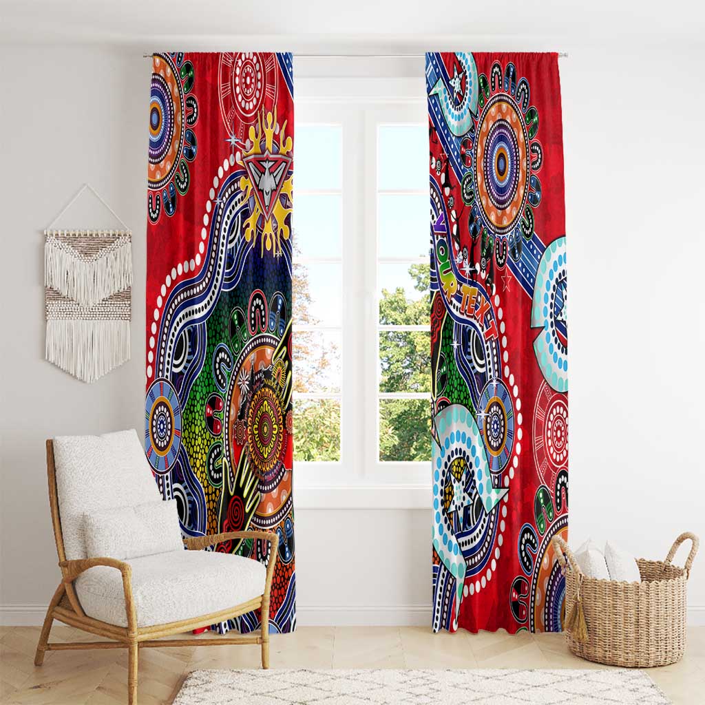Custom NAIDOC Week 2024 Essendon Bombers Window Curtain Australia Aboriginal Dot Painting