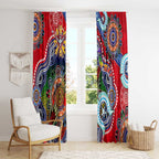 Custom NAIDOC Week 2024 Essendon Bombers Window Curtain Australia Aboriginal Dot Painting