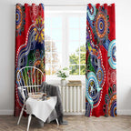 Custom NAIDOC Week 2024 Essendon Bombers Window Curtain Australia Aboriginal Dot Painting