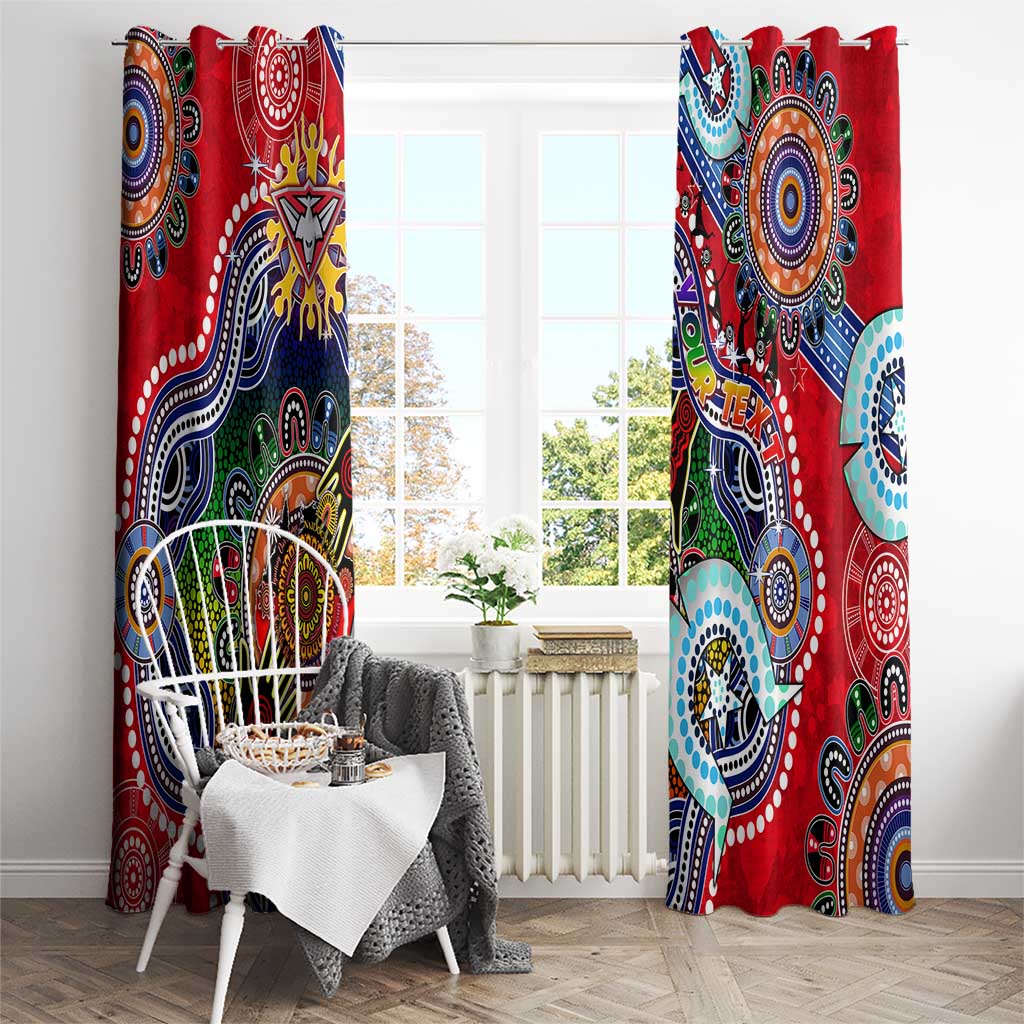 Custom NAIDOC Week 2024 Essendon Bombers Window Curtain Australia Aboriginal Dot Painting