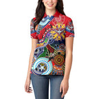 Custom NAIDOC Week 2024 Essendon Bombers Women Polo Shirt Australia Aboriginal Dot Painting