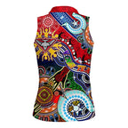 Custom NAIDOC Week 2024 Essendon Bombers Women Sleeveless Polo Shirt Australia Aboriginal Dot Painting