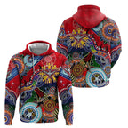 Custom NAIDOC Week 2024 Essendon Bombers Zip Hoodie Australia Aboriginal Dot Painting