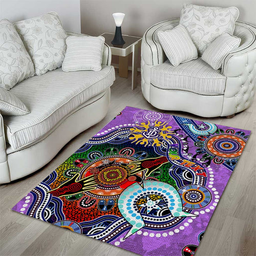 Custom NAIDOC Week 2024 Fremantle Dockers Freo Area Rug Australia Aboriginal Dot Painting