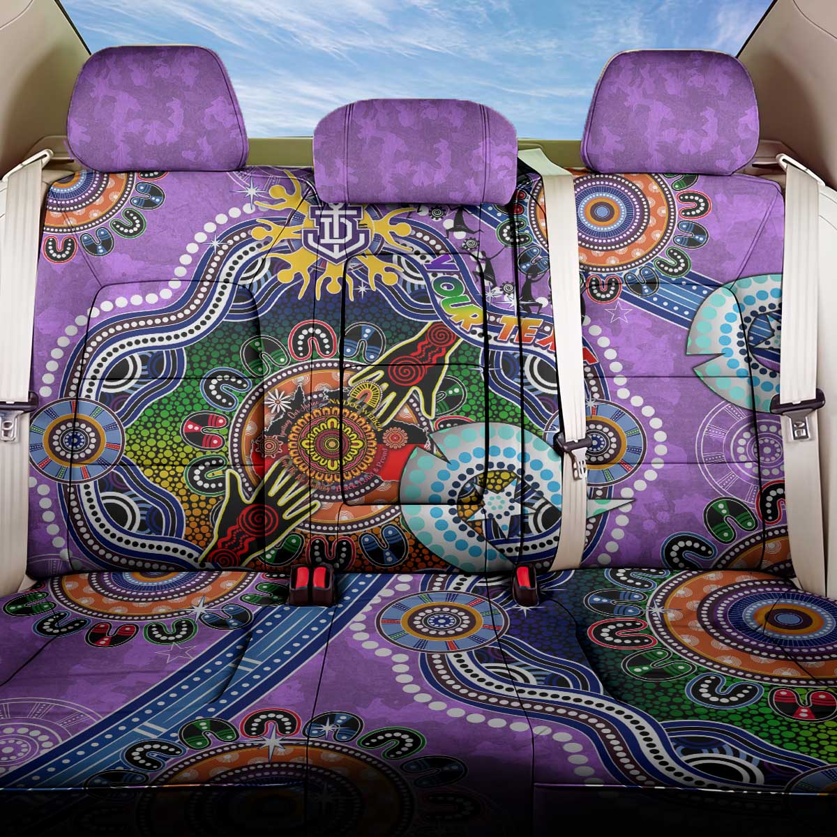 Custom NAIDOC Week 2024 Fremantle Dockers Freo Back Car Seat Cover Australia Aboriginal Dot Painting