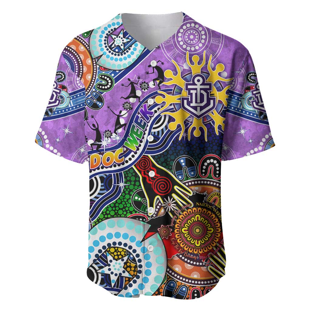 Custom NAIDOC Week 2024 Fremantle Dockers Freo Baseball Jersey Australia Aboriginal Dot Painting