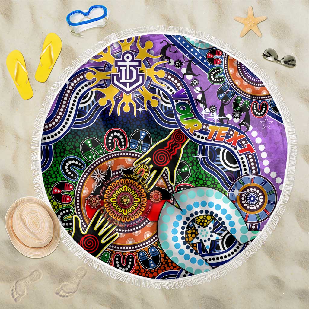 Custom NAIDOC Week 2024 Fremantle Dockers Freo Beach Blanket Australia Aboriginal Dot Painting