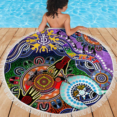 Custom NAIDOC Week 2024 Fremantle Dockers Freo Beach Blanket Australia Aboriginal Dot Painting