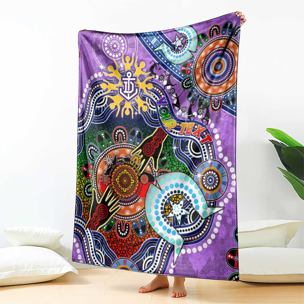 Custom NAIDOC Week 2024 Fremantle Dockers Freo Blanket Australia Aboriginal Dot Painting