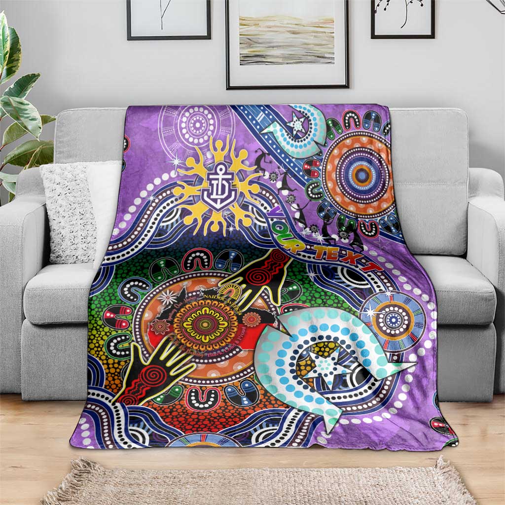 Custom NAIDOC Week 2024 Fremantle Dockers Freo Blanket Australia Aboriginal Dot Painting