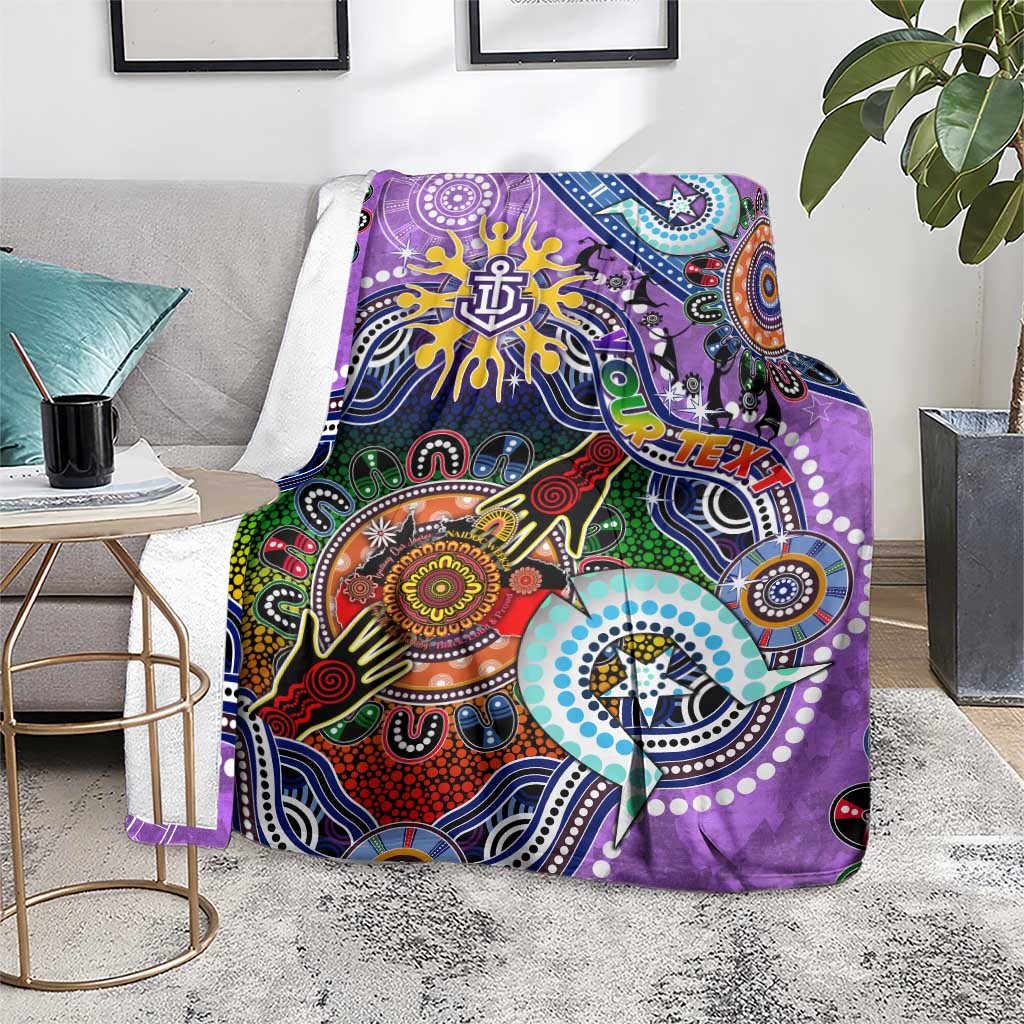 Custom NAIDOC Week 2024 Fremantle Dockers Freo Blanket Australia Aboriginal Dot Painting