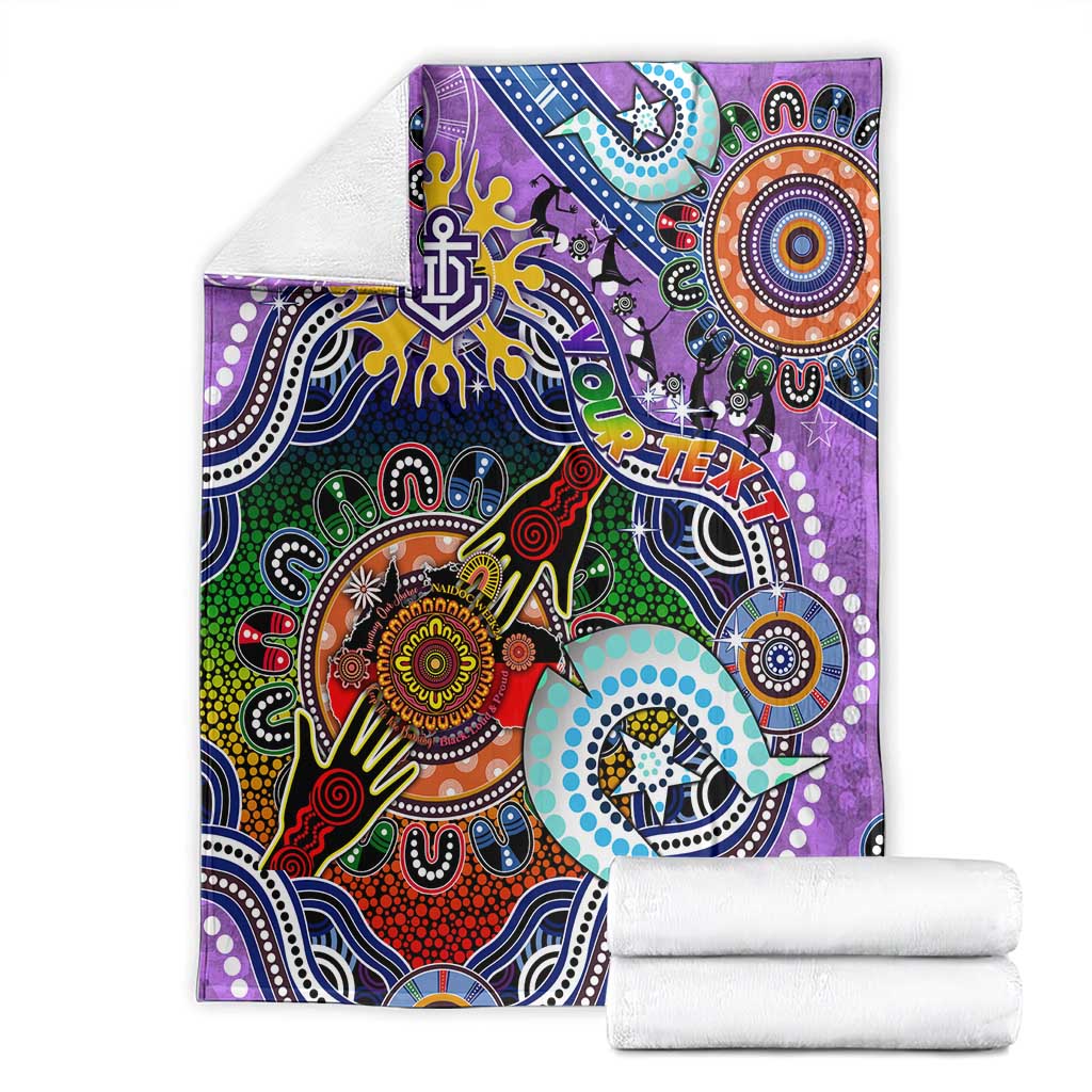 Custom NAIDOC Week 2024 Fremantle Dockers Freo Blanket Australia Aboriginal Dot Painting