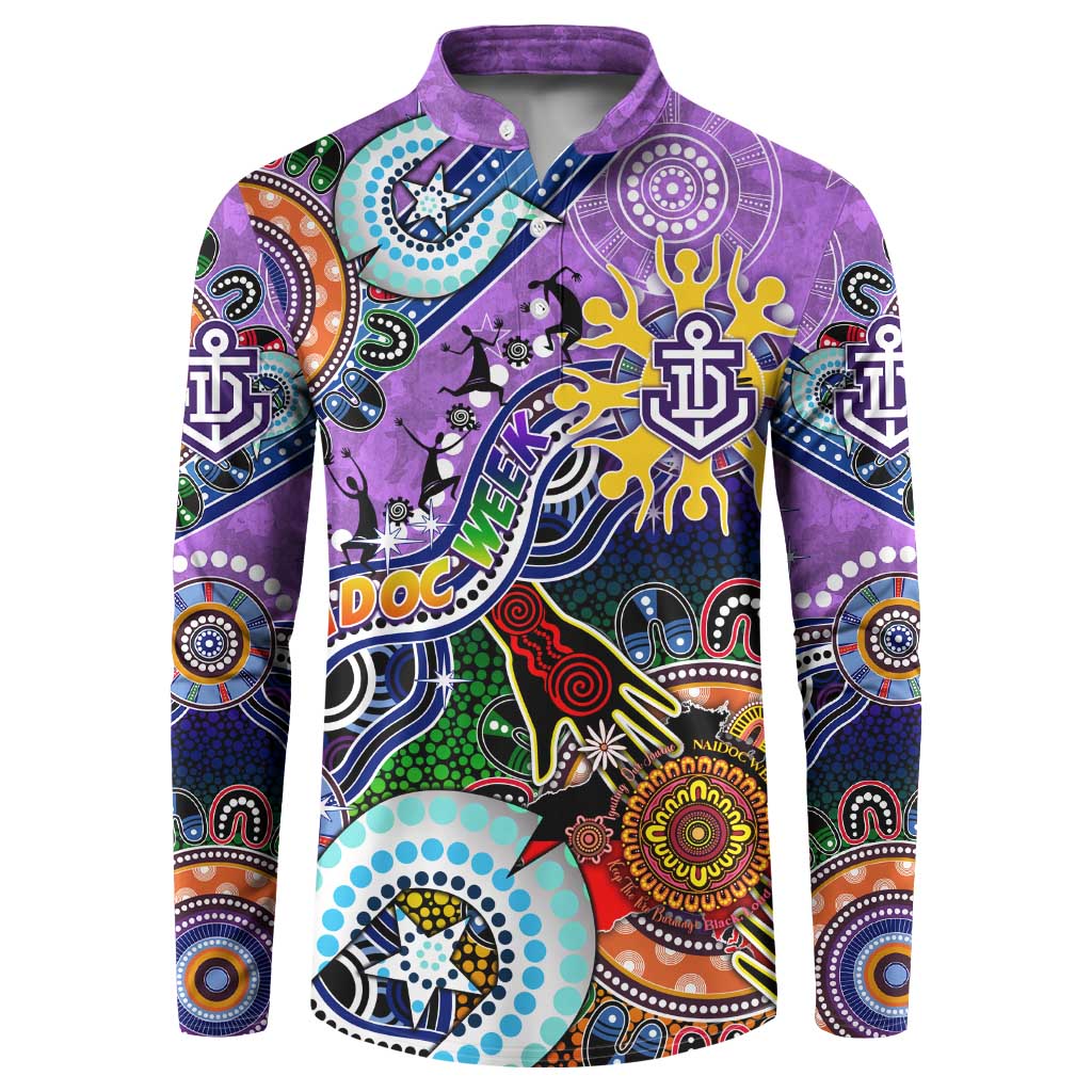 Custom NAIDOC Week 2024 Fremantle Dockers Freo Button Sweatshirt Australia Aboriginal Dot Painting