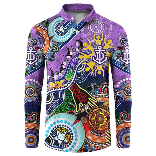 Custom NAIDOC Week 2024 Fremantle Dockers Freo Button Sweatshirt Australia Aboriginal Dot Painting