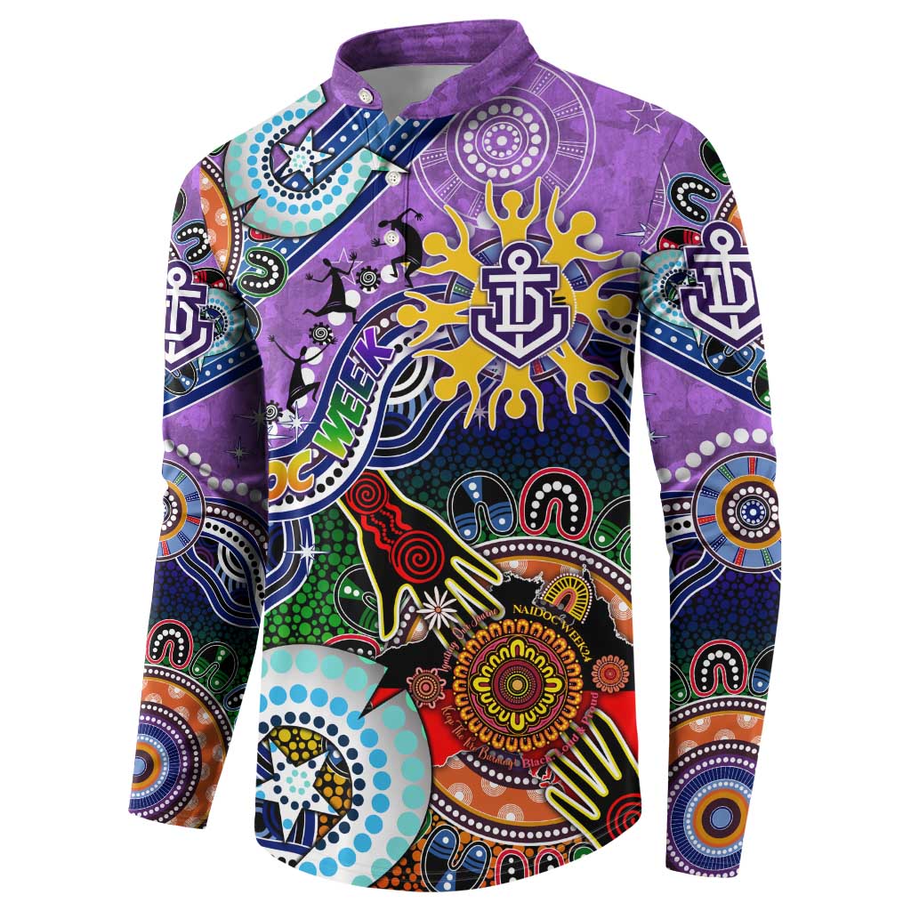 Custom NAIDOC Week 2024 Fremantle Dockers Freo Button Sweatshirt Australia Aboriginal Dot Painting