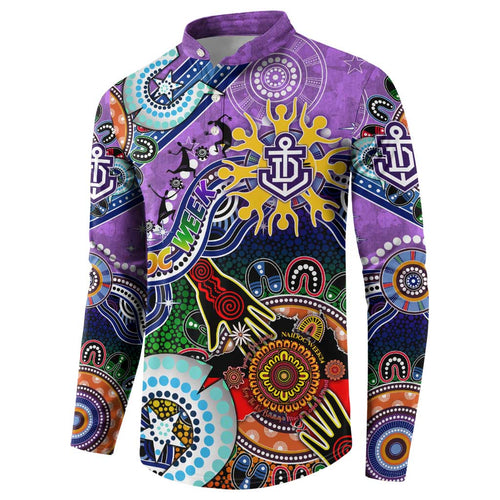 Custom NAIDOC Week 2024 Fremantle Dockers Freo Button Sweatshirt Australia Aboriginal Dot Painting