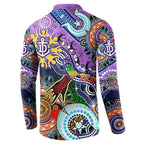 Custom NAIDOC Week 2024 Fremantle Dockers Freo Button Sweatshirt Australia Aboriginal Dot Painting