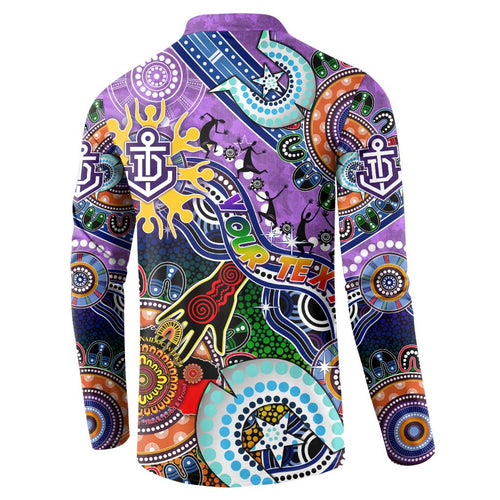 Custom NAIDOC Week 2024 Fremantle Dockers Freo Button Sweatshirt Australia Aboriginal Dot Painting