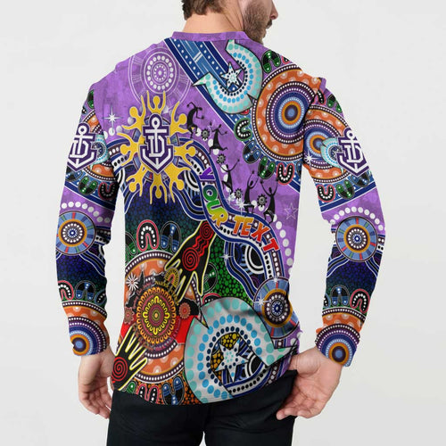 Custom NAIDOC Week 2024 Fremantle Dockers Freo Button Sweatshirt Australia Aboriginal Dot Painting