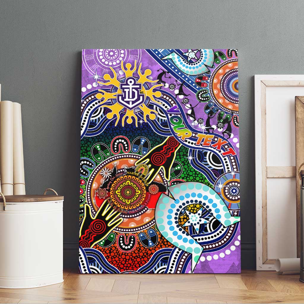 Custom NAIDOC Week 2024 Fremantle Dockers Freo Canvas Wall Art Australia Aboriginal Dot Painting
