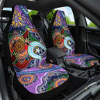 Custom NAIDOC Week 2024 Fremantle Dockers Freo Car Seat Cover Australia Aboriginal Dot Painting