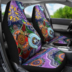 Custom NAIDOC Week 2024 Fremantle Dockers Freo Car Seat Cover Australia Aboriginal Dot Painting