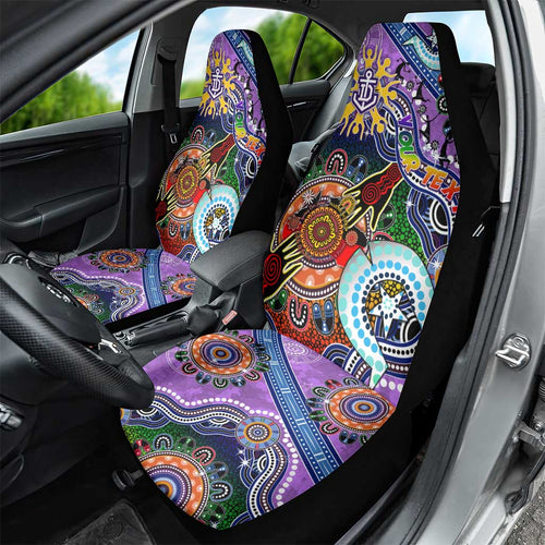 Custom NAIDOC Week 2024 Fremantle Dockers Freo Car Seat Cover Australia Aboriginal Dot Painting