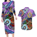 Custom NAIDOC Week 2024 Fremantle Dockers Freo Couples Matching Long Sleeve Bodycon Dress and Hawaiian Shirt Australia Aboriginal Dot Painting