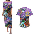 Custom NAIDOC Week 2024 Fremantle Dockers Freo Couples Matching Puletasi and Hawaiian Shirt Australia Aboriginal Dot Painting