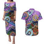 Custom NAIDOC Week 2024 Fremantle Dockers Freo Couples Matching Puletasi and Hawaiian Shirt Australia Aboriginal Dot Painting