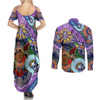 Custom NAIDOC Week 2024 Fremantle Dockers Freo Couples Matching Summer Maxi Dress and Long Sleeve Button Shirt Australia Aboriginal Dot Painting