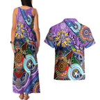 Custom NAIDOC Week 2024 Fremantle Dockers Freo Couples Matching Tank Maxi Dress and Hawaiian Shirt Australia Aboriginal Dot Painting