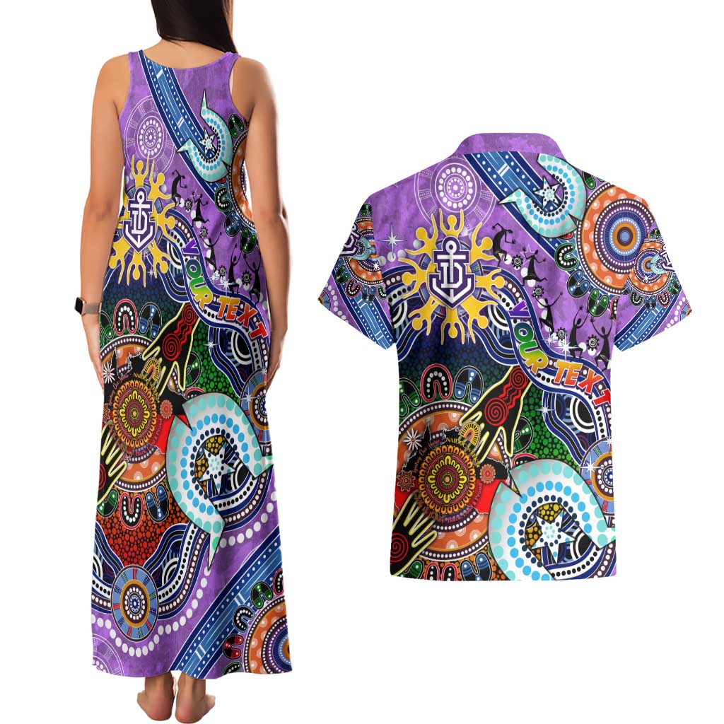 Custom NAIDOC Week 2024 Fremantle Dockers Freo Couples Matching Tank Maxi Dress and Hawaiian Shirt Australia Aboriginal Dot Painting