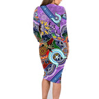 Custom NAIDOC Week 2024 Fremantle Dockers Freo Family Matching Long Sleeve Bodycon Dress and Hawaiian Shirt Australia Aboriginal Dot Painting