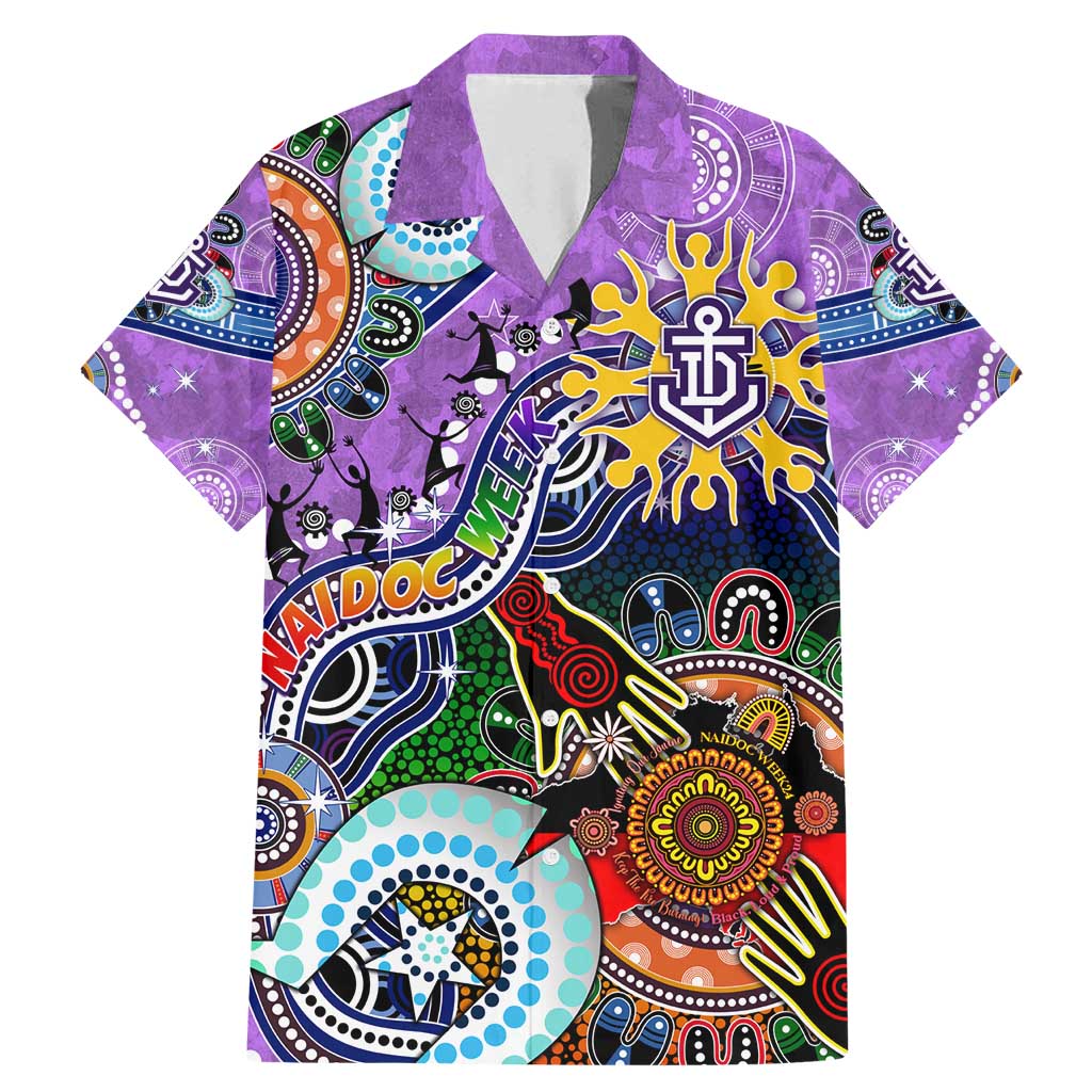 Custom NAIDOC Week 2024 Fremantle Dockers Freo Family Matching Mermaid Dress and Hawaiian Shirt Australia Aboriginal Dot Painting