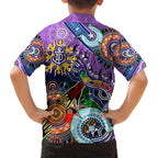 Custom NAIDOC Week 2024 Fremantle Dockers Freo Family Matching Off Shoulder Maxi Dress and Hawaiian Shirt Australia Aboriginal Dot Painting